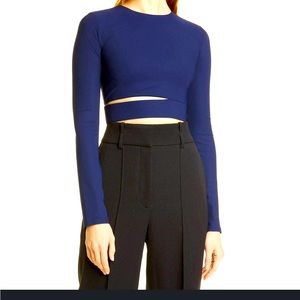 NWT - Alix NYC Navy cutout crop top size Large